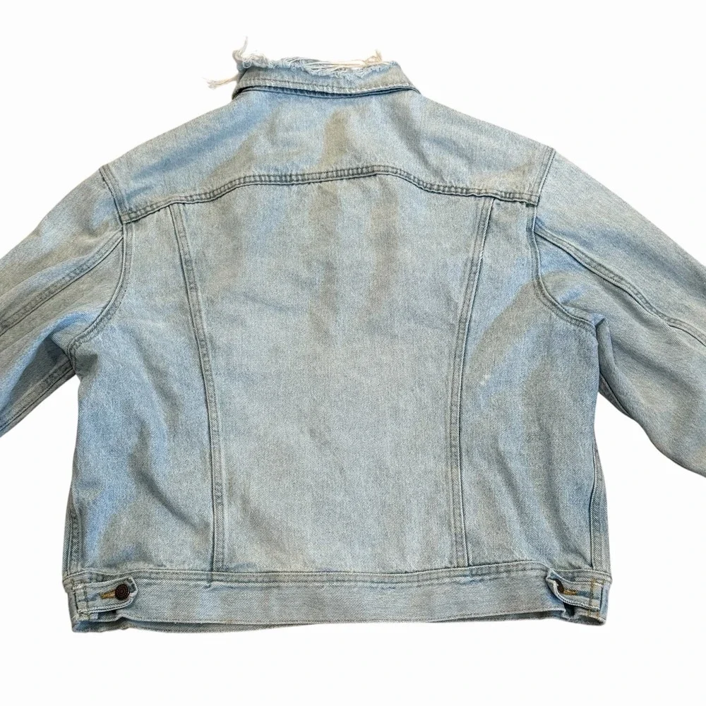 Vintage Lee Riders Trucker‎ Denim Jacket Thrashed Tag Size XL Distressed 80s 90s